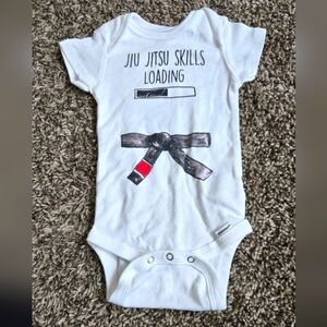 *3/$10 Jiu Jitsu Skills Baby Onsies white 6 - 9 months